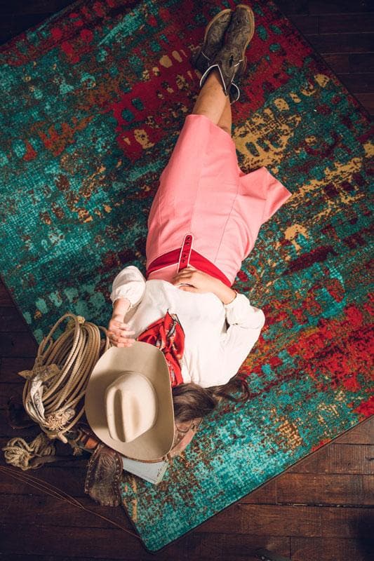 Forward Shift - Turquoise American Dakota Rug  Edit alt text