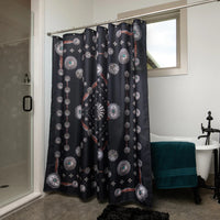 Flagstaff Black Western Concho Shower Curtain