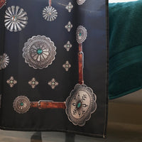 Flagstaff Black Western Concho Shower Curtain