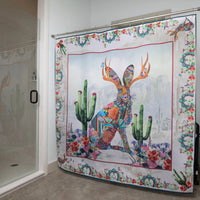 Jewelled Jackalope Western Shower Curtain