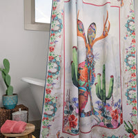 Jewelled Jackalope Western Shower Curtain