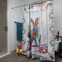Jewelled Jackalope Western Shower Curtain