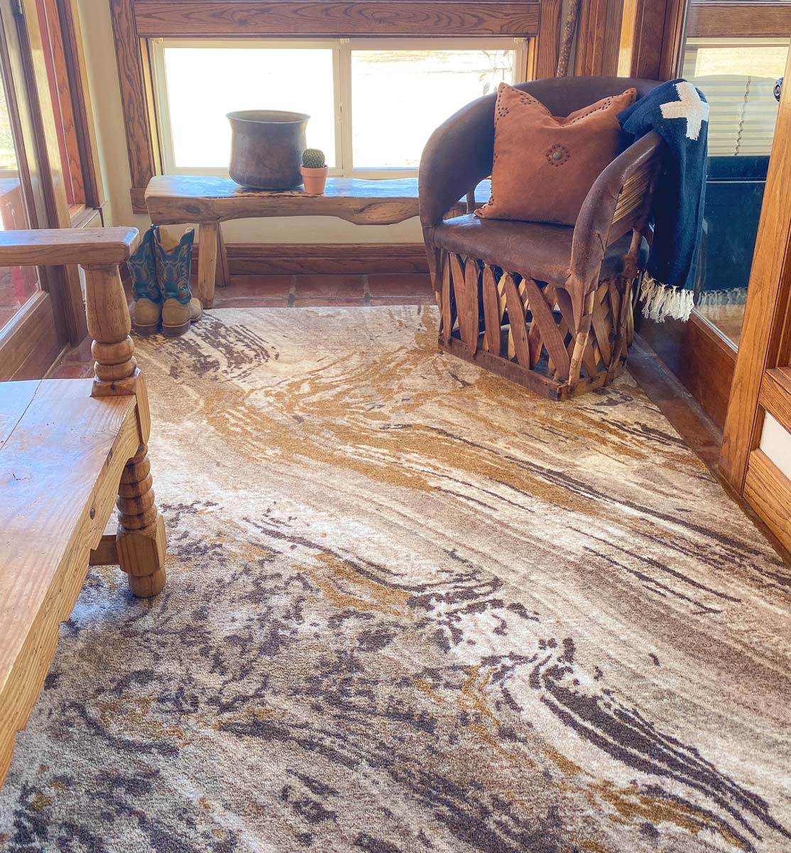 Petrified - Multi Rustic Wood Print Rug