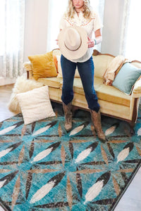 Plumage - Tropical Turquoise Western Rug