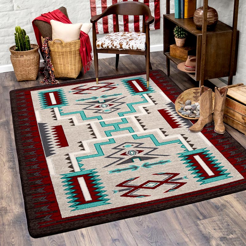 Prairie Wind - Turquoise Cowboy Rug