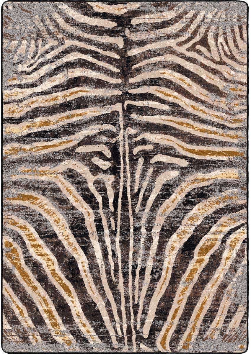 Midnight Zebra - Rawhide Distressed Rug
