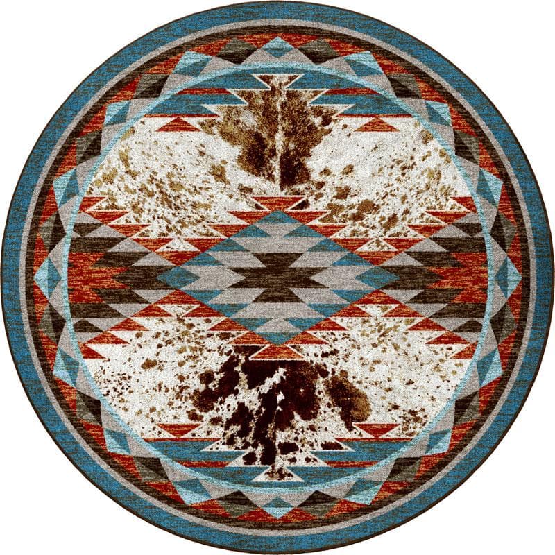 Southwestern cowhide print rug
