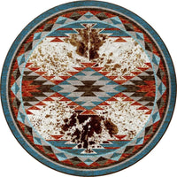 Southwestern cowhide print rug