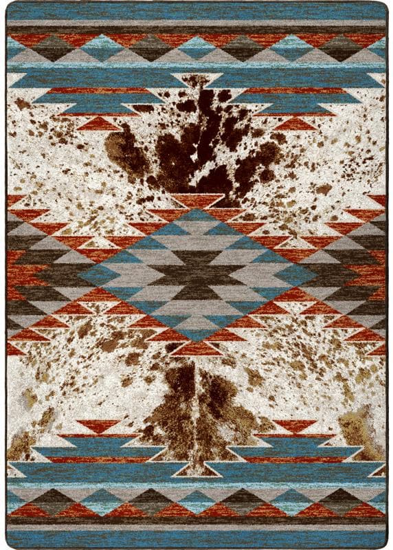 Southwestern cowhide print rug