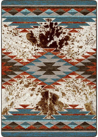 Southwestern cowhide print rug