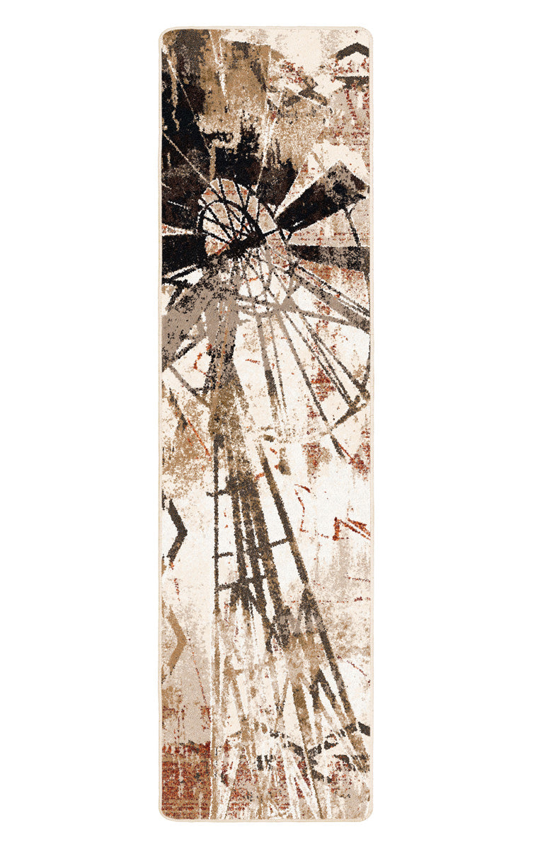 Painted Windmill Gouache Cowboy Rug
