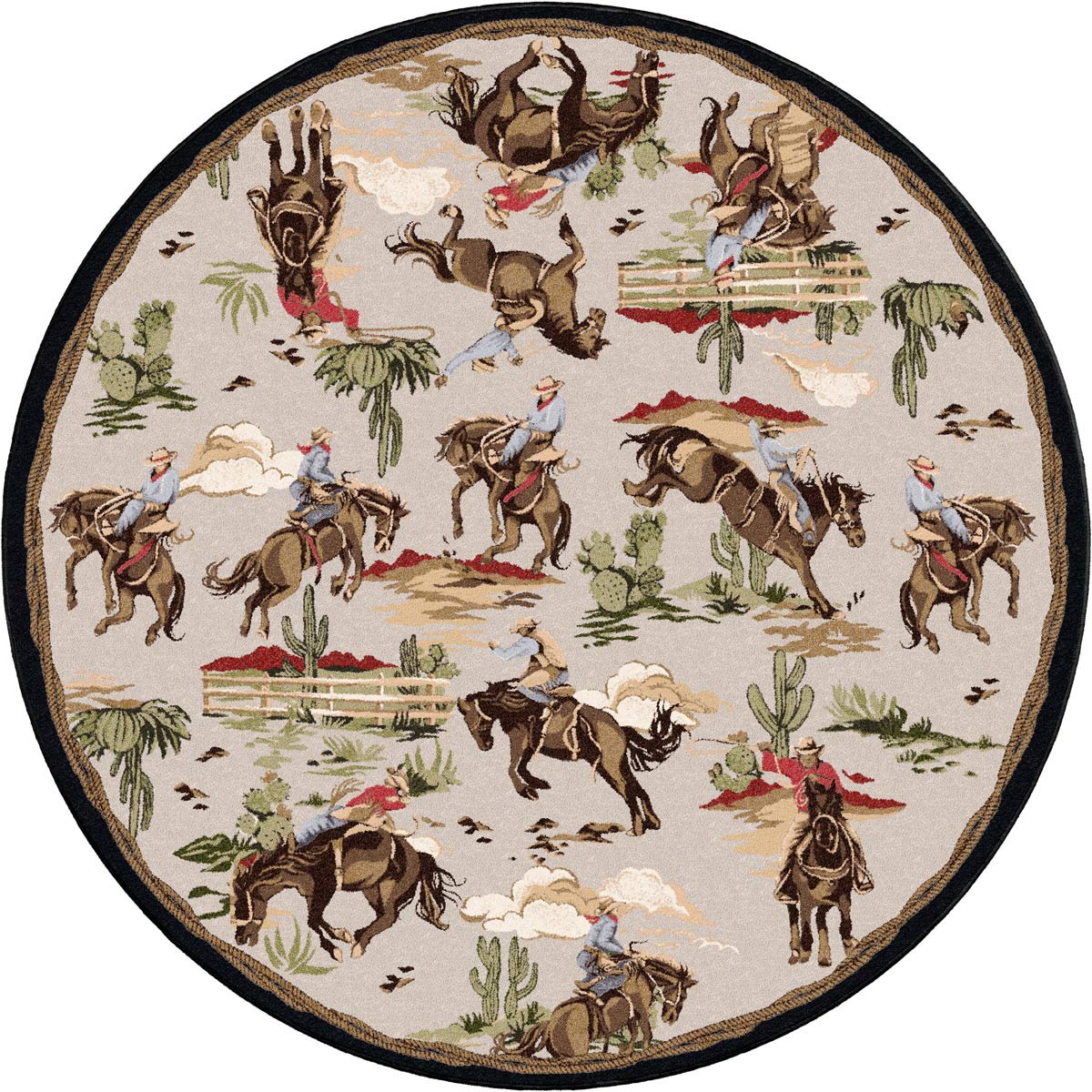 Retro Cowboy - Natural Vintage Western Rug