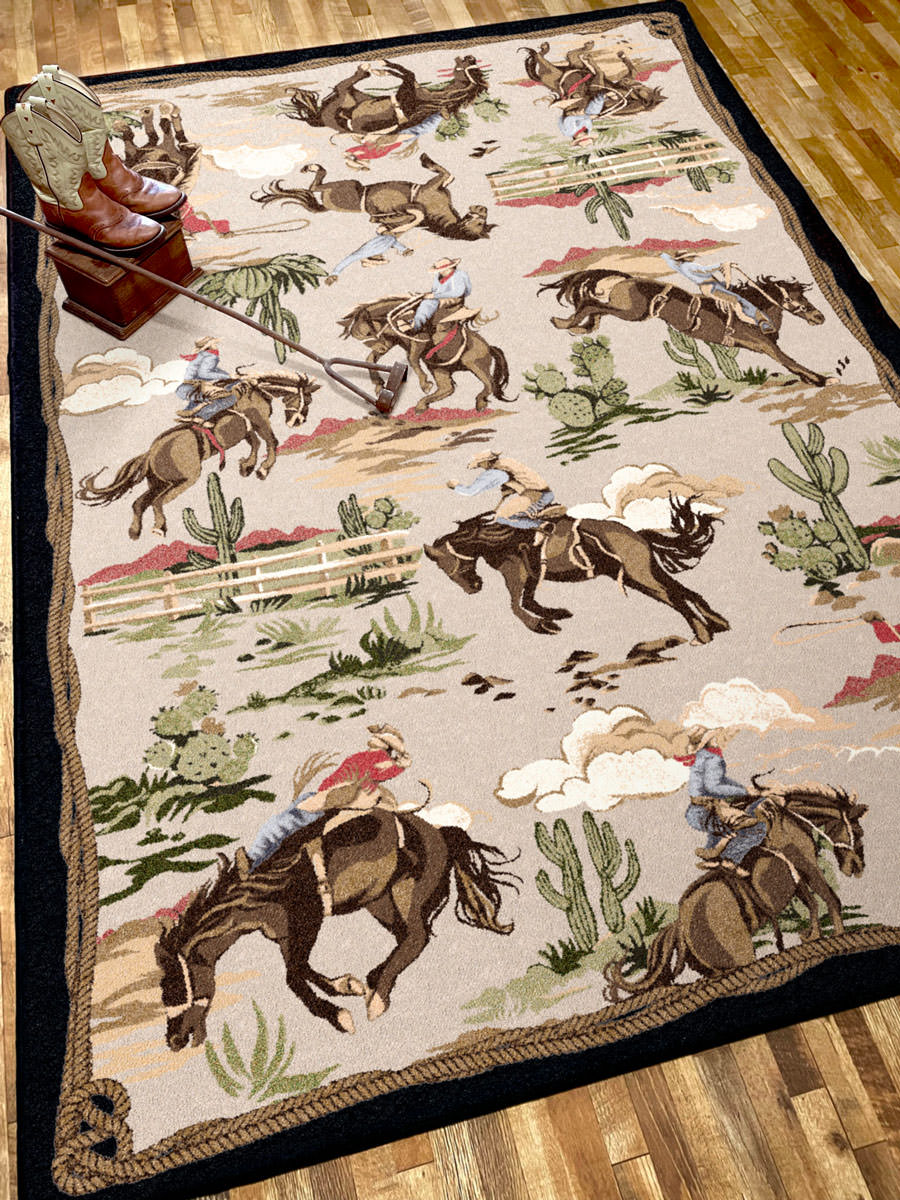 Retro Cowboy - Natural Vintage Western Rug