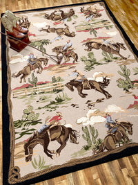 Retro Cowboy - Natural Vintage Western Rug