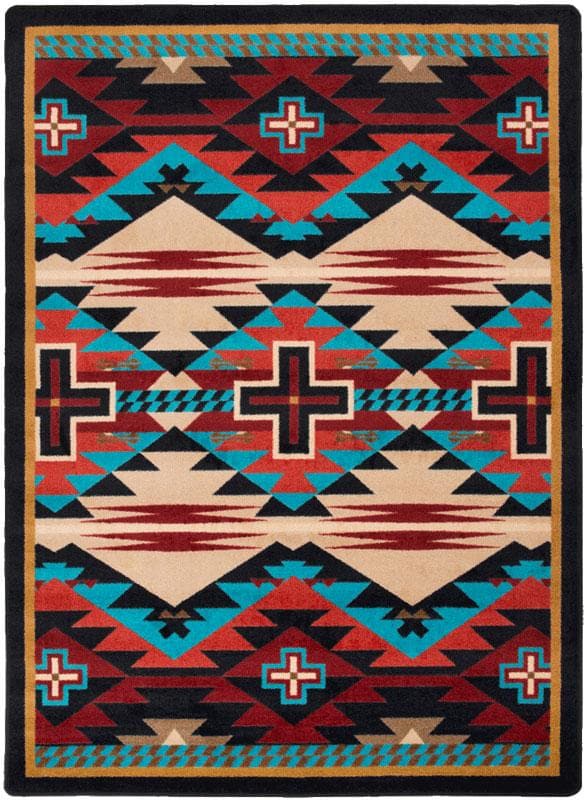 Rustic Cross Blue American Dakota Rug