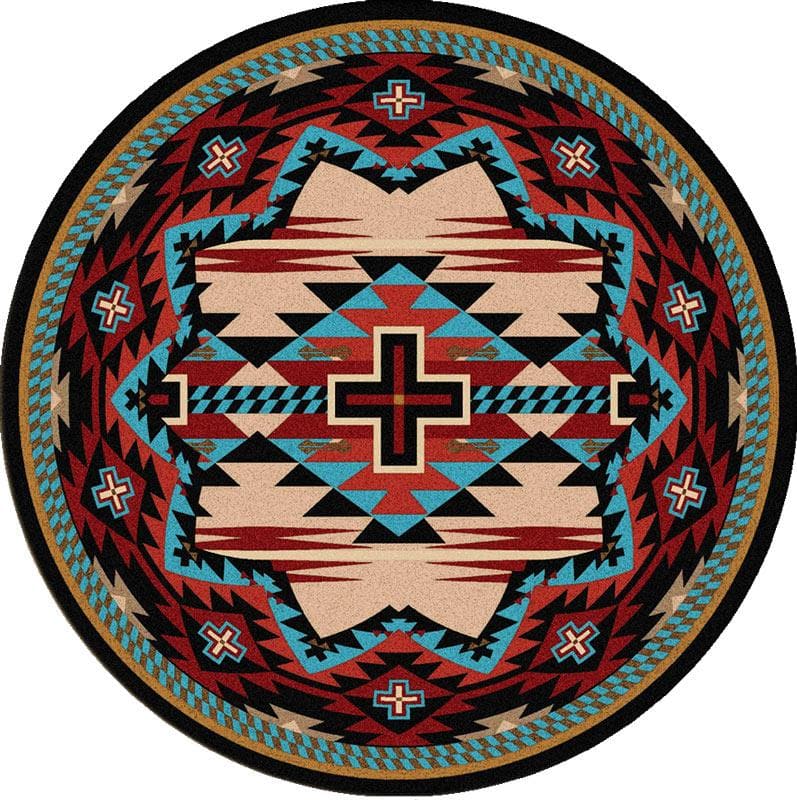 Rustic Cross Blue American Dakota Rug
