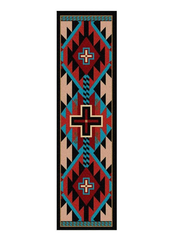 Rustic Cross Blue American Dakota Rug