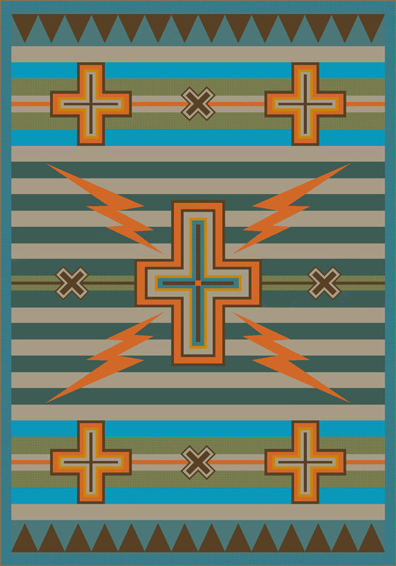 Tempest Turquoise Southwest Rug