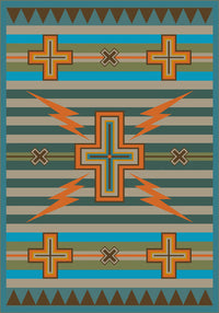 Tempest Turquoise Southwest Rug