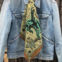 American Dakota - Harvest Mint Bucking Horses Wild Rag