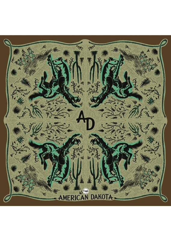 American Dakota - Harvest Mint Bucking Horses Wild Rag