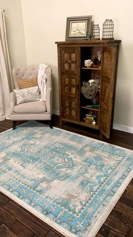 Rustic Turquoise Western Rug