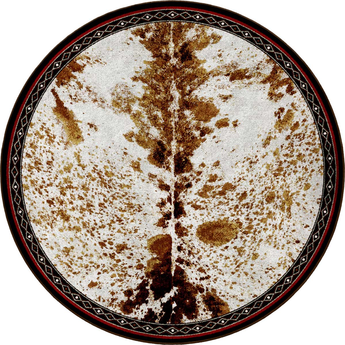 Vaquero Spotted Brindle Cowhide Rug - Round