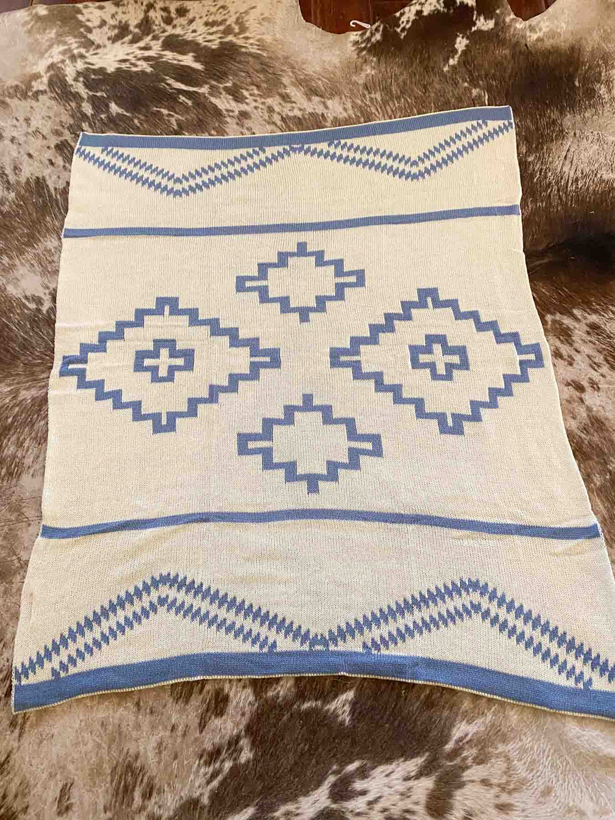 Blue Alpine Western Baby Blanket
