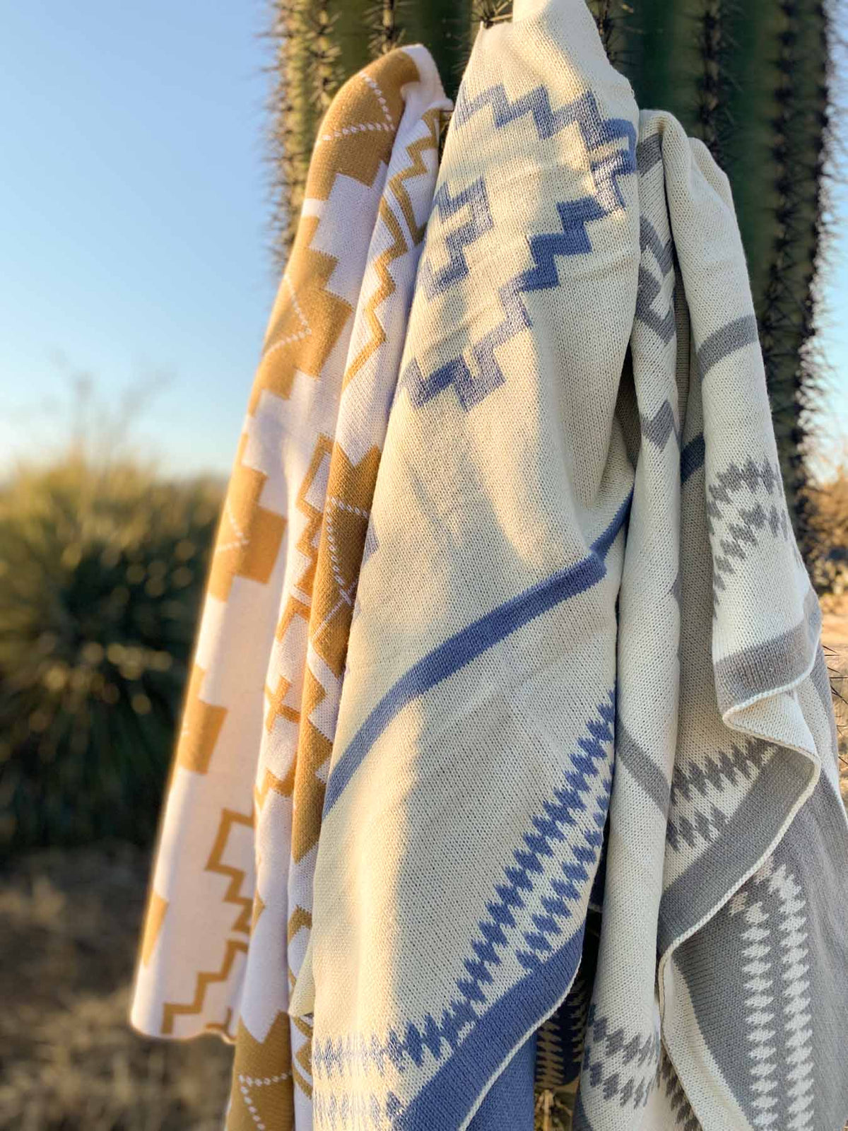 Blue Alpine Western Baby Blanket
