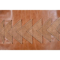 Arrow Genuine Leather Tasseled Throw Pillow
