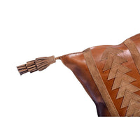 Arrow Genuine Leather Tasseled Throw Pillow
