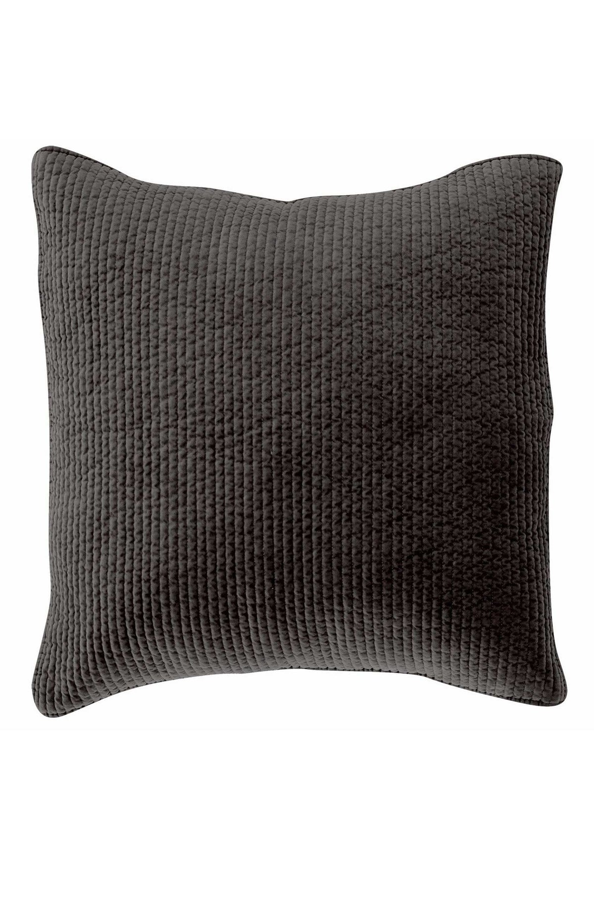 Stonewashed Cotton Quilted Velvet Euro Sham black