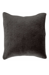 Stonewashed Cotton Quilted Velvet Euro Sham black