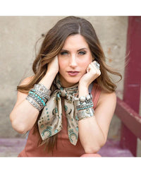 Fringe Scarves Squash Blossomed - Bone