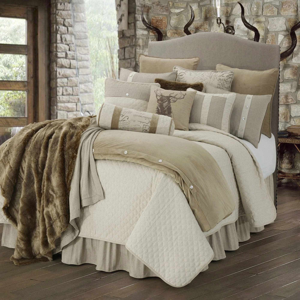 Fairfield Taupe Velvet Euro Sham Set