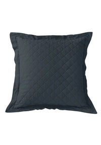 Linen Cotton Diamond Quilted Euro Sham Navy