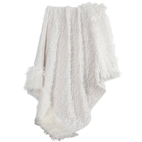 Nordic Cable Knit and Mongolian Fur throw blanket