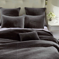 Stonewashed Cotton Velvet Quilt black