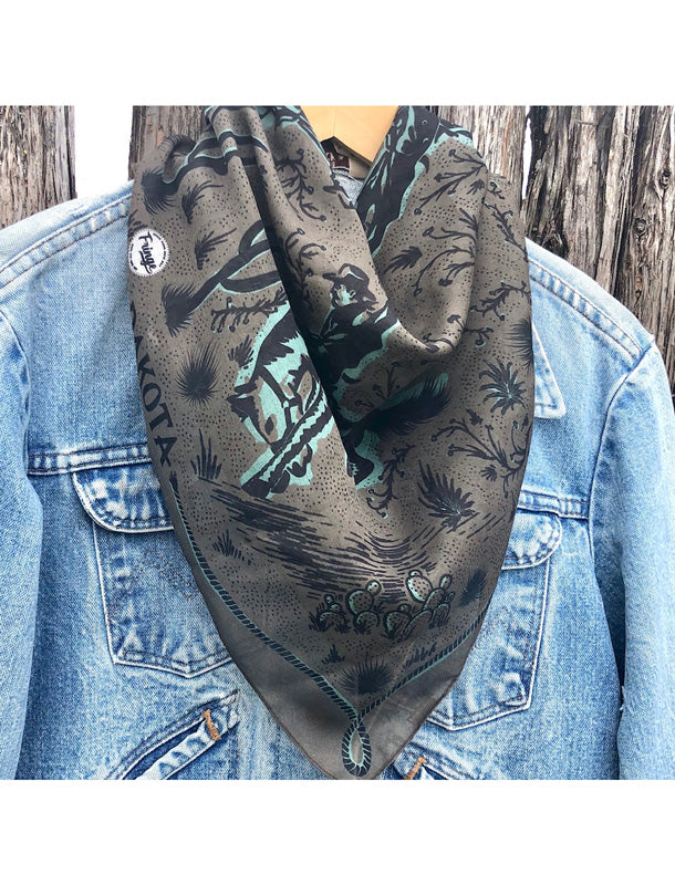 American Dakota Taupe Bucking Horse Scarf