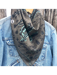 American Dakota Taupe Bucking Horse Scarf