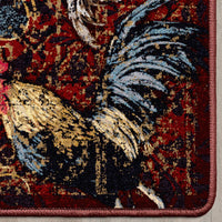 Pecking Order - Bordeaux Rooster Rug