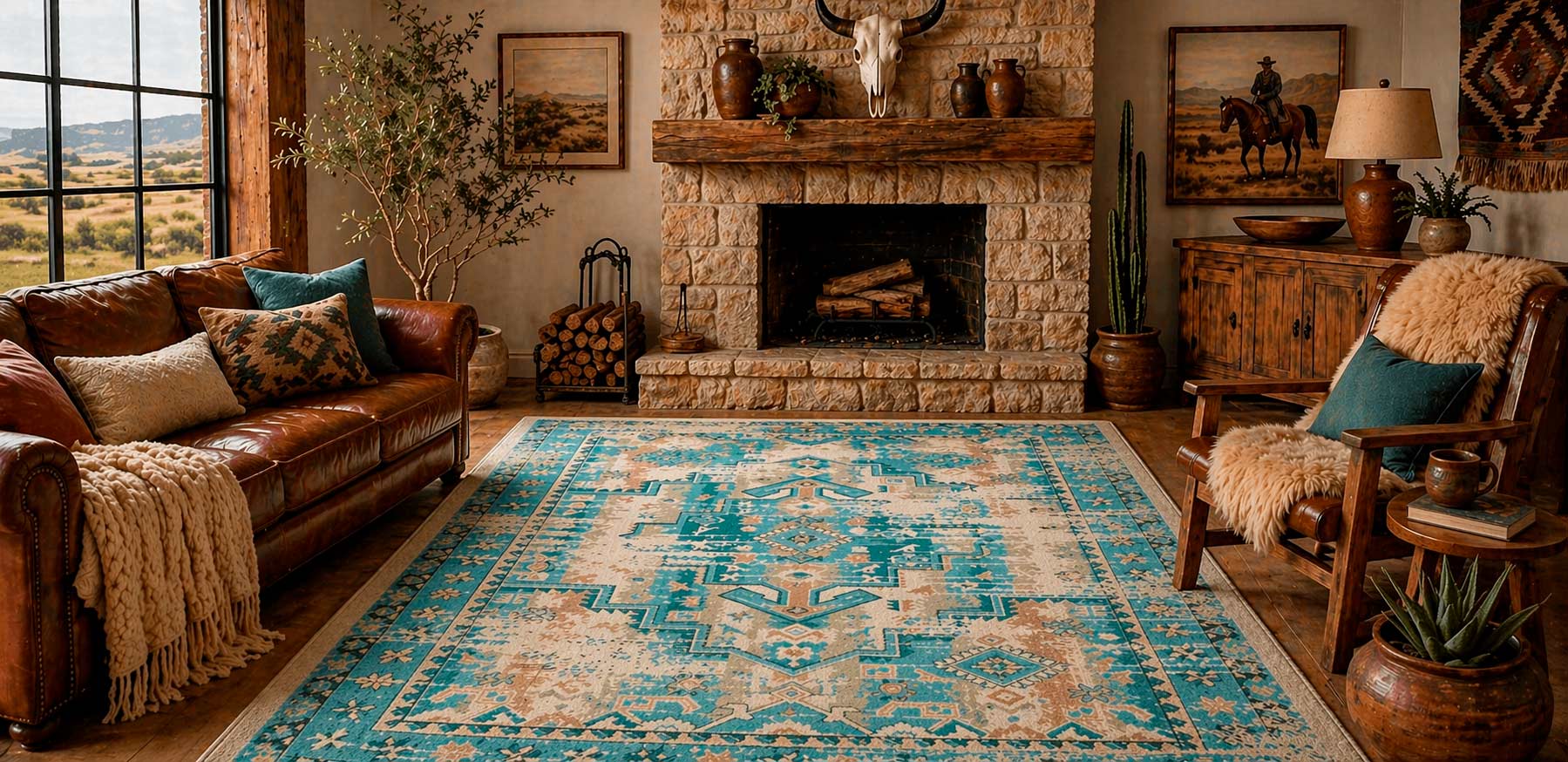 Rustic Turquoise Rug