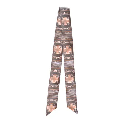 Blue Cross Geometric Western Twilly Scarf