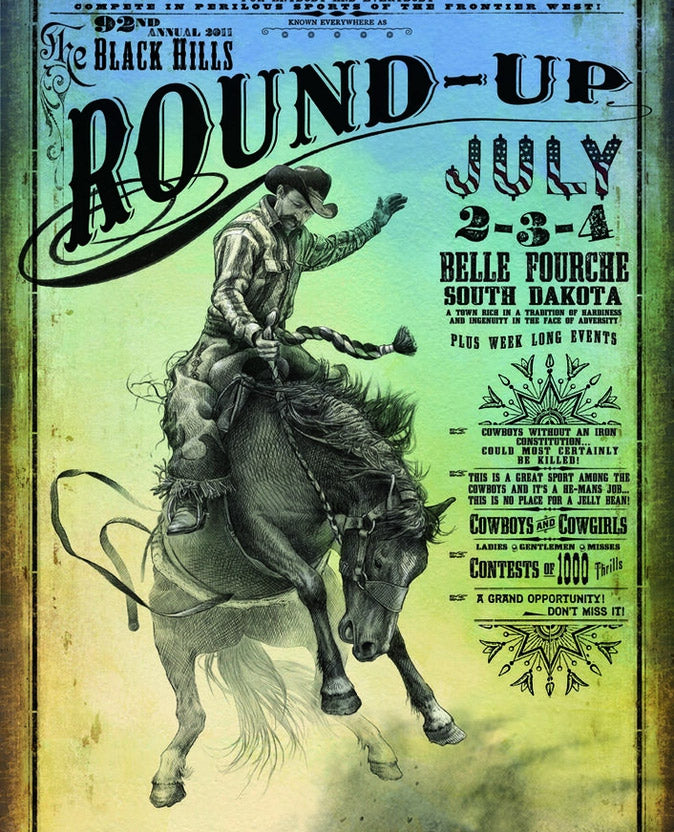 Bell Fourche South Dakota Rodeo Poster