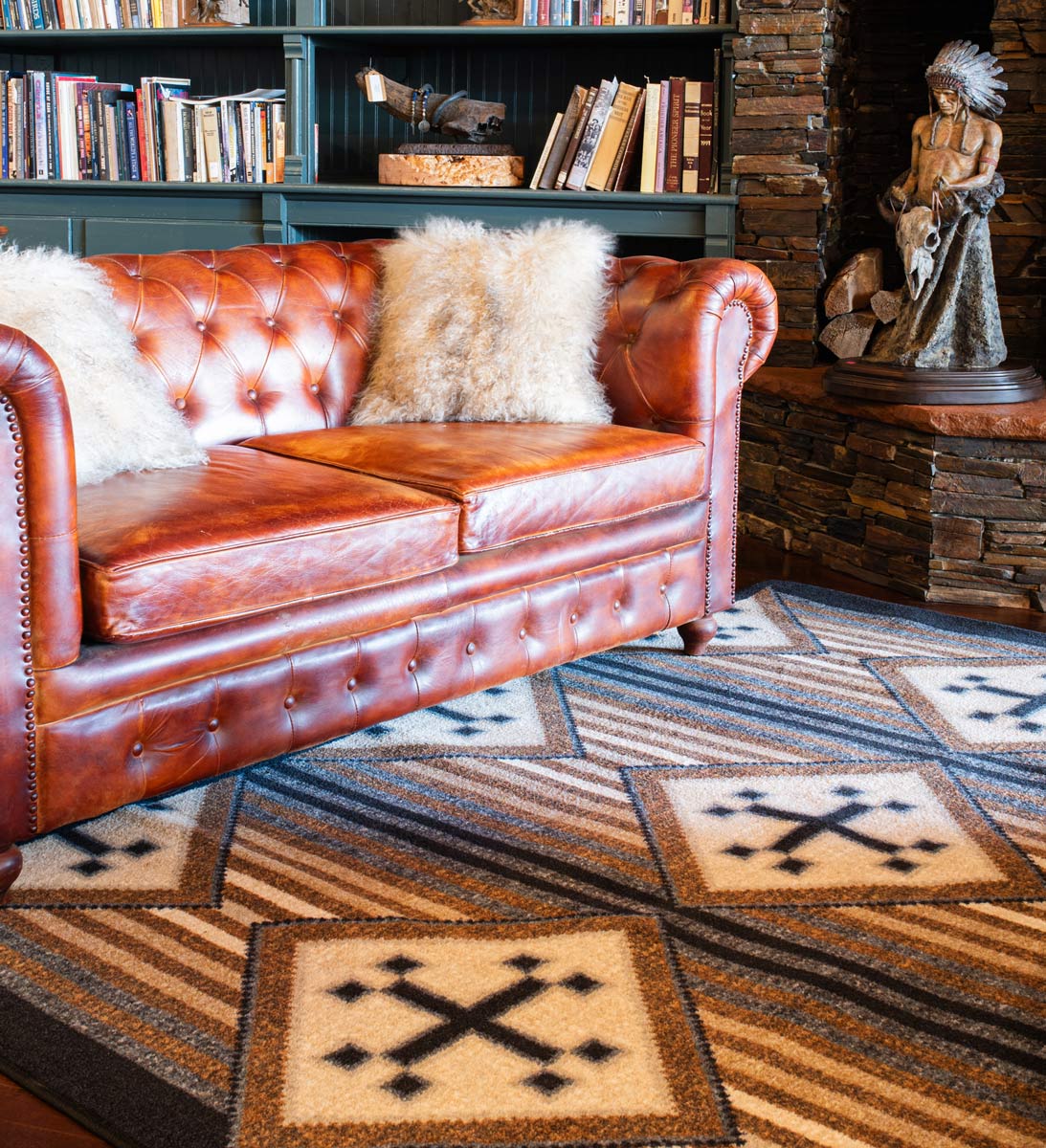 Bison Creek - Black & Russet Cabin Rug - American Dakota - Southwestern Style