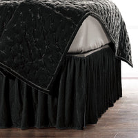 Stella Faux Silk Velvet Bed Skirt