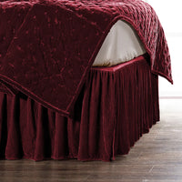 Stella Faux Silk Velvet Bed Skirt