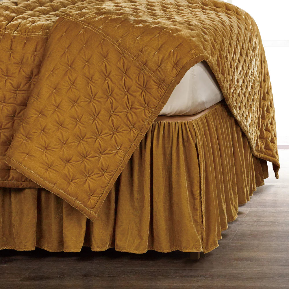 Stella Faux Silk Velvet Bed Skirt