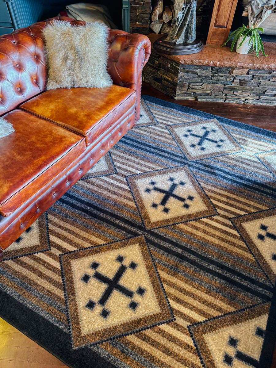 Bison Creek - Black & Russet Cabin Rug - American Dakota - Southwestern Style