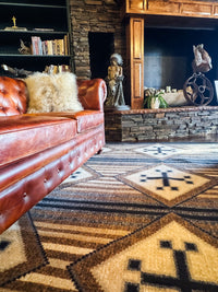 Bison Creek - Black & Russet Cabin Rug - American Dakota - Southwestern Style